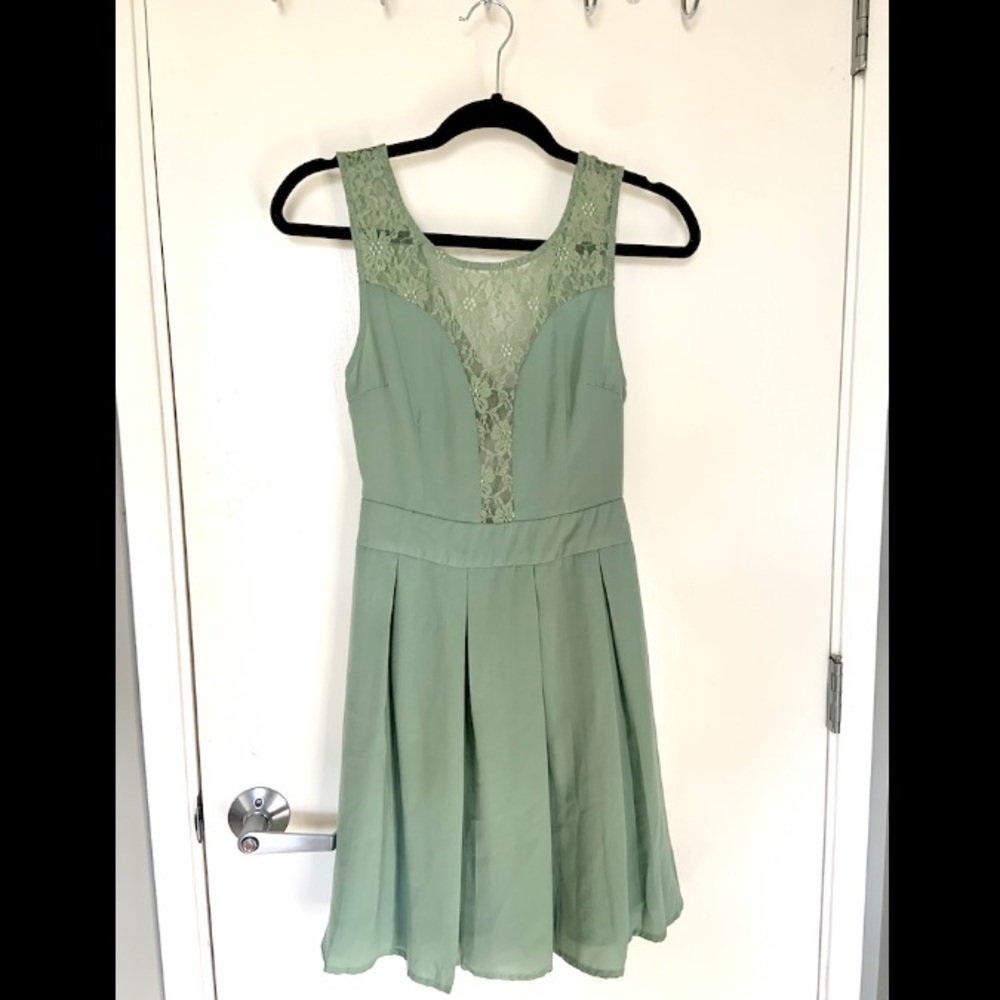 Green dress with lace details